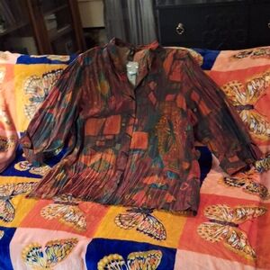 Ali Miles Multicolor Abstract Blouse